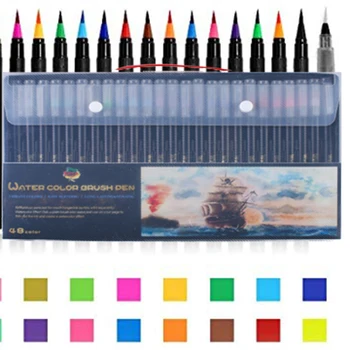 

Watercolor Brush Pen Set Drawing Sketching Children Art Markers School Supplies Coloring Soft Calligraphy Water Color Brush Pen