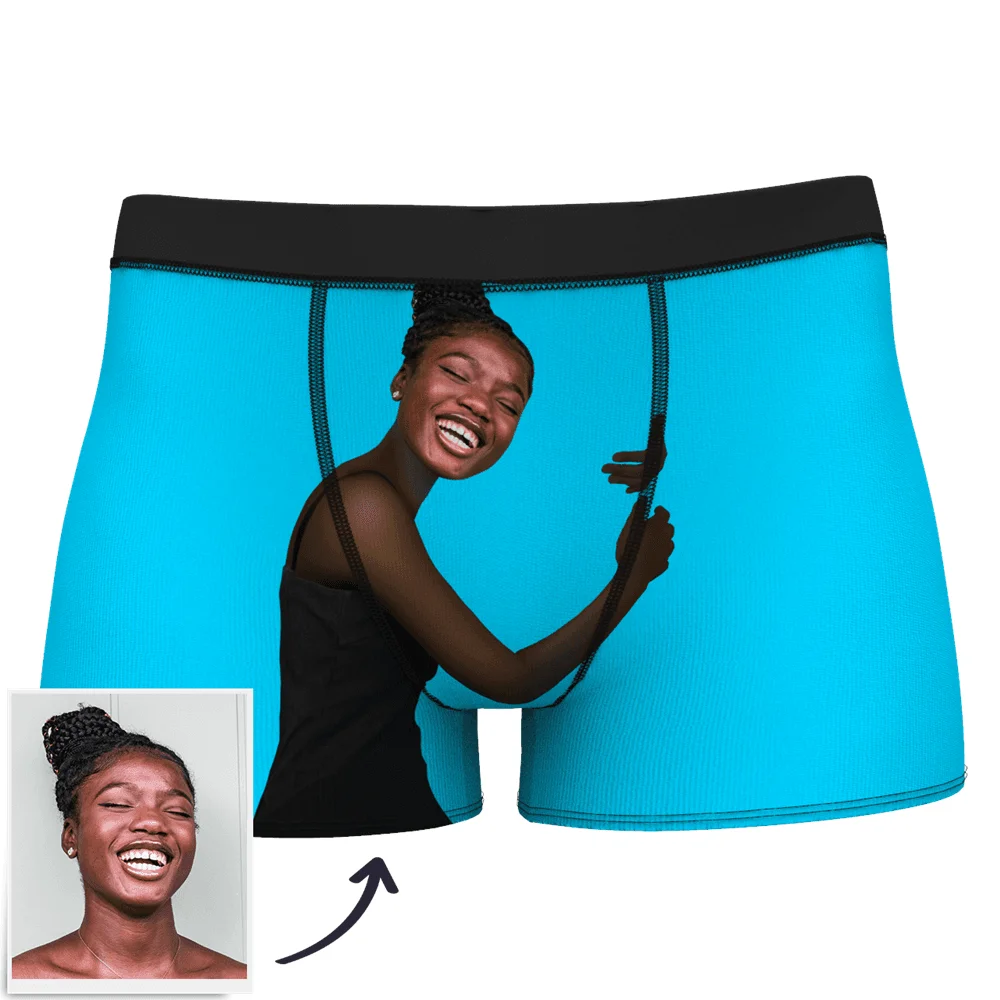 Customized name photo boxer на теле темная кожа День Святого Валентина мужские трусы забавные шорты для бойфренда нижнее белье рождественские подарки