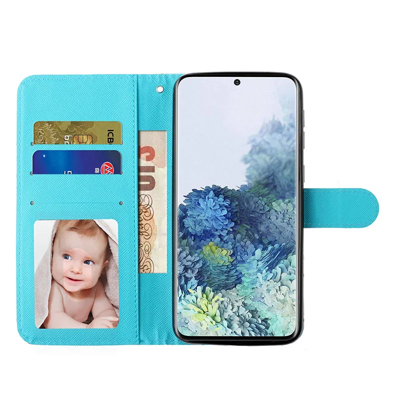 Premium PU Leather Wallet Case with Shockproof Stand Holder and Pocket Lanyard