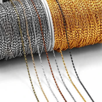 

2M/lot Gold Cylindrical Bamboo Beads ball Sausage Chains For DIY Necklaces Bracelet Jewelry Making Supplies Accessories