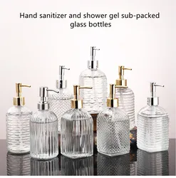 Kitchen Liquid Soap Dispenser Glass Shampoo Container Bottle Hair Press Conditioner Shower Gel Dispenser Bathroom Accessories