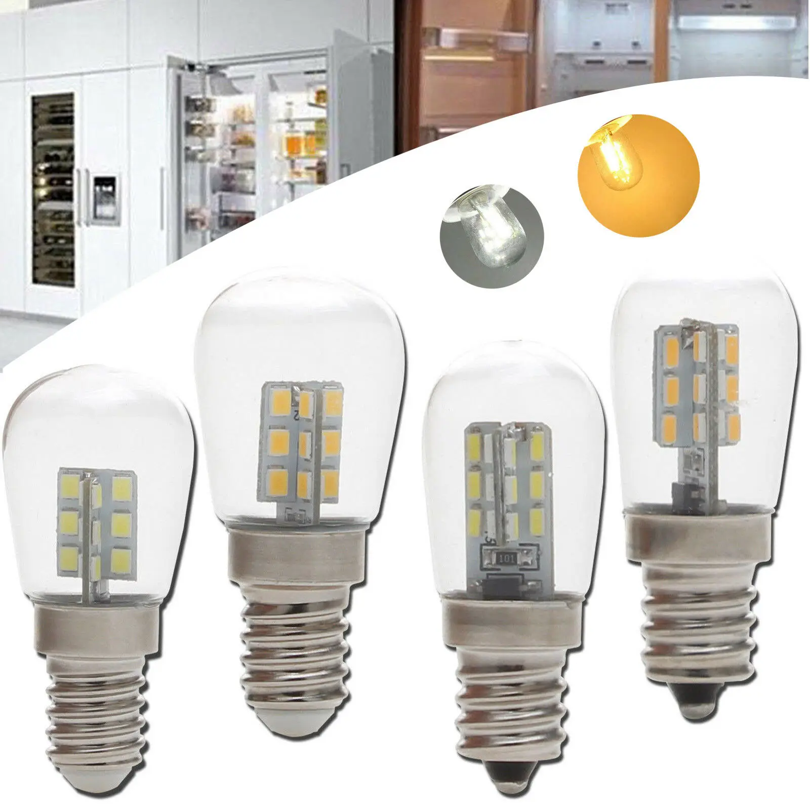 

Mini 3W 4W LED Freezer Fridge Corn Light Bulbs E12 E14 2835 3014 SMD Lamps for Refrigerator Fridge Freezer sewing machine Home