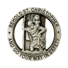 Christopher Medal samochód Saint Christopher daszek klip Auto daszek akcesoria jazdy Amulet Patron Saint Periapt tanie tanio CN (pochodzenie) Zapięcia i klipsem