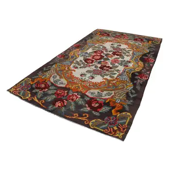 

196x348 Cm Black Handmade Vintage Moldovan Rugs Rug-6x11 Ft