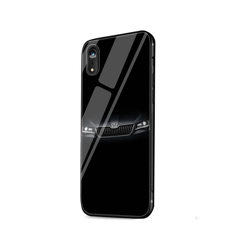 Стеклянный Чехол для мобильного телефона iPhone 5 5S SE 6 6s 7 8 Plus iPhone 11 Pro XR X XS максимальный чехол для автомобиля Skoda Logo Bag Shell