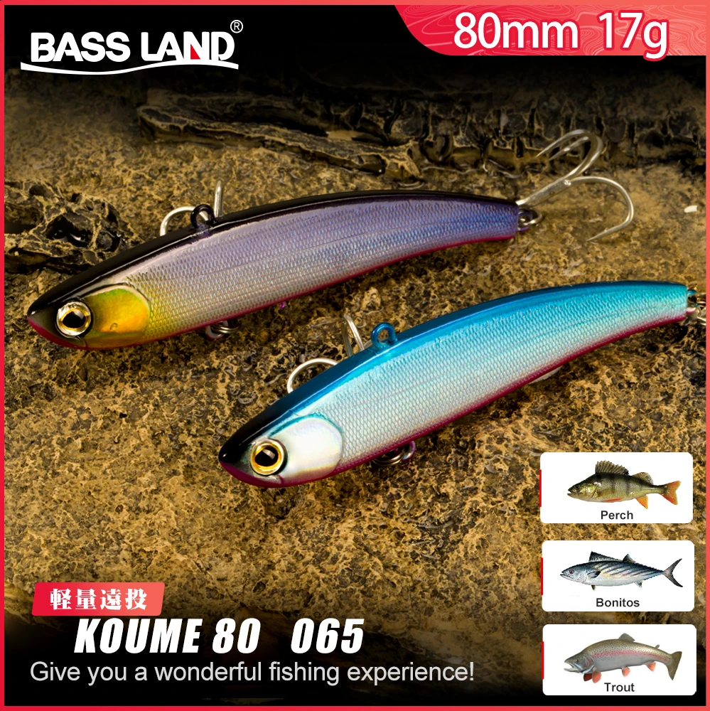 Bassland Koume 80 гибочный нож Приманка VIB для рыбалки 80 мм 17 г длинная литая жесткая приманка Siinking искусственная Swimbait с японским крючком|Наживки|   | АлиЭкспресс