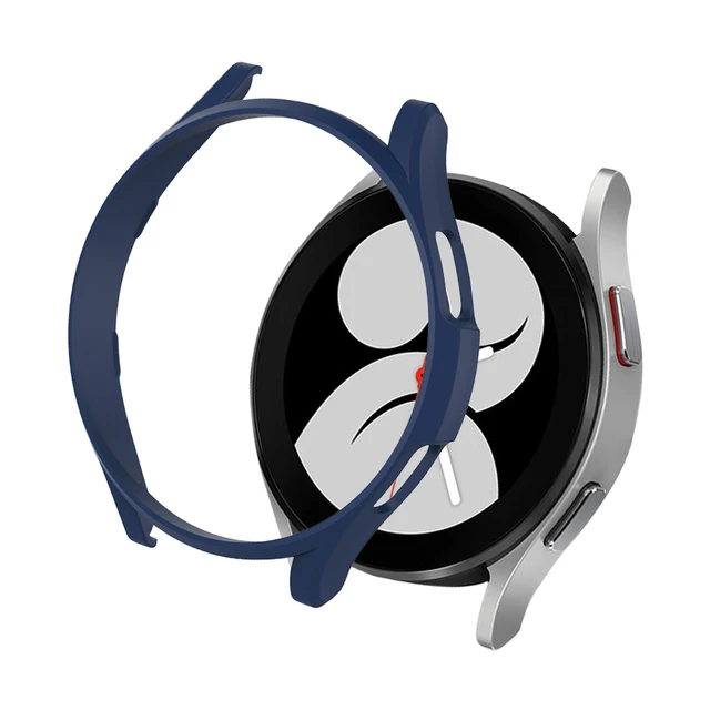 PC Matte Watch Cover for Samsung Galaxy Watch 4 40MM 44MM Watch 4 Classic 42mm 46mm Case All-Around Protective Bumper Shell Midnight Blue