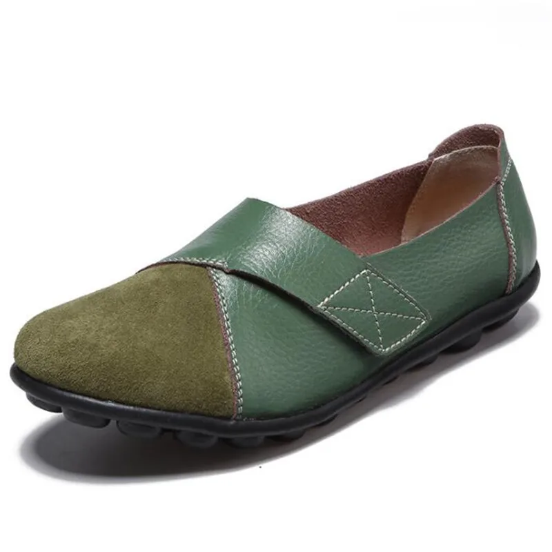 

New 100% leather casual shoes women's flats spring autumn slip-on mother's Doudou women's shoes sneakers ladies shoes women