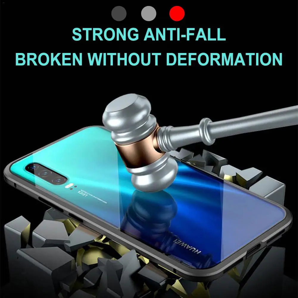 Магнитный чехол для huawei P30 Lite чехол металлическое защитное покрытие из закаленного стекла для huawei P30 Pro защитный чехол Аксессуары