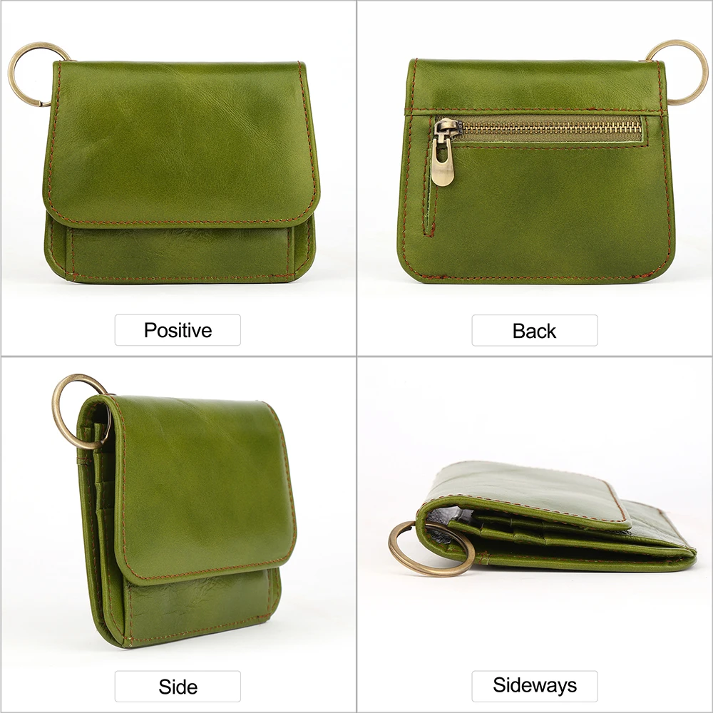 Genuine Leather Women Wallet RFID Blocking Compact Women\'s Wallets Small Zipper Coin Wallet Female Short Women Purse Card Wallet
