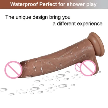 8.26 Inch XXL Realistic Dildo With Powerful Suction Cup Realistic Penis Sex Toy Flexible G-spot Dildo Soft Curved Shaft And Ball 6
