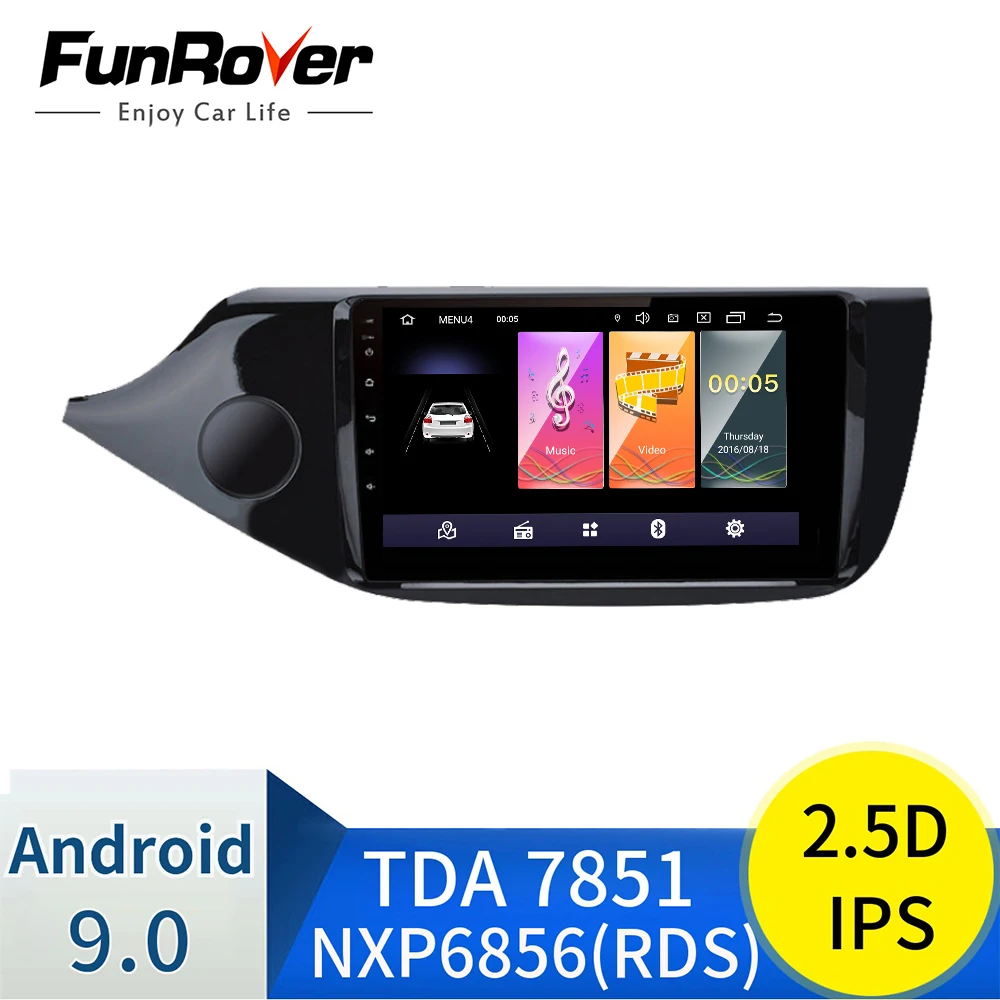  Funrover 2.5D+IPS Android 9.0 Car Radio Multimedia Video Player Navigation GPS 2 din For KIA Cee'd 