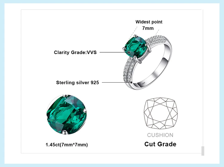 Jewelrypalace criado anel esmeralda pingente hoop brincos