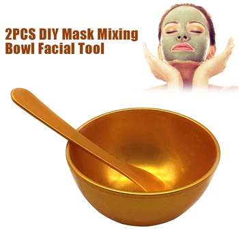 

2pcs/set Sauce Golden Butter Stirring Rod Salon Handheld Manual Sugar Accessories Mask Mixing Bowl Silicone DIY Facial Tool Home
