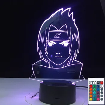 

3D-4867 Sasuke Uchiha Face Design Child Night Light Led Touch Sensor Usb Battery Powered Nightlight for Home Lamp Naruto Gift