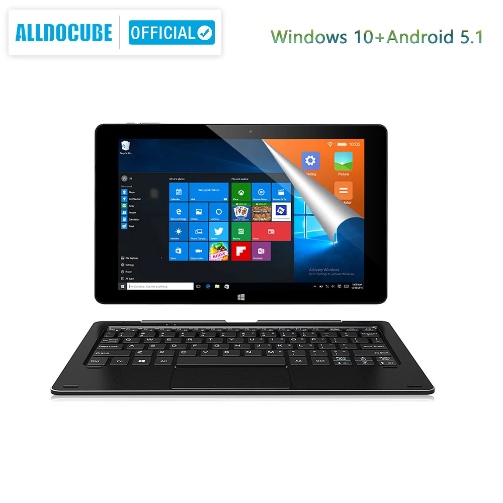 Alldocube iWork10 pro планшет 10,1 дюймов Intel Cherry-Trail Windows10+ Android 5,1 двойная система ram 4 Гб+ rom 64 Гб 1920*1200 ips wifi