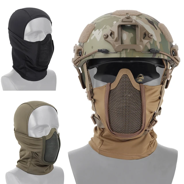 सामरिक पूर्ण चेहरा मास्क Balaclava टोपी मोटरसाइकिल सेना Airsoft पेंटबॉल मास्क धातु जाल शिकार सुरक्षात्मक मास्क