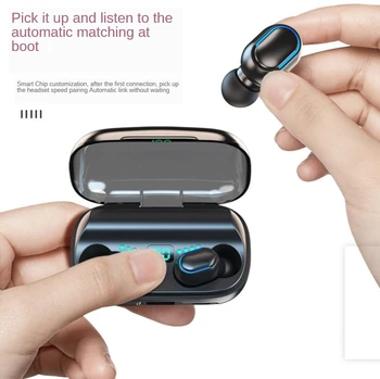 

T11 TWS Bluetooth 5.0 Earphones High Capacity Charging Box Wireless 9D Stereo Sports Waterproof Earbuds Headsets With Microphone