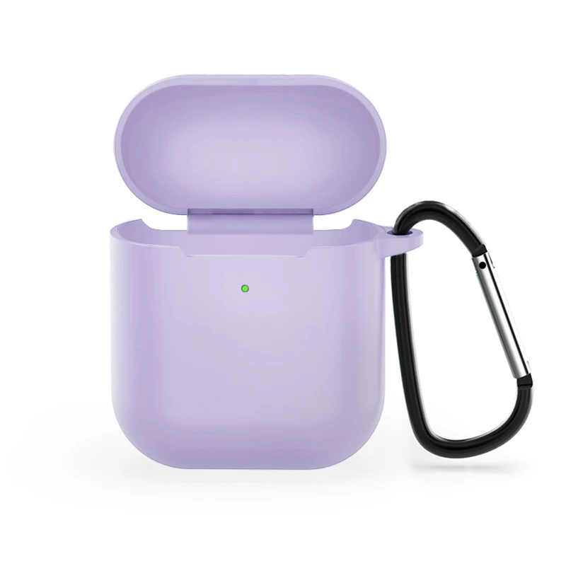08 Soft Silicone Bluetooth Earphone Case For AirPods 2 Protective Cover Skin Accessories for Apple Airpods Charging Box with Hooks - Цвет: 08