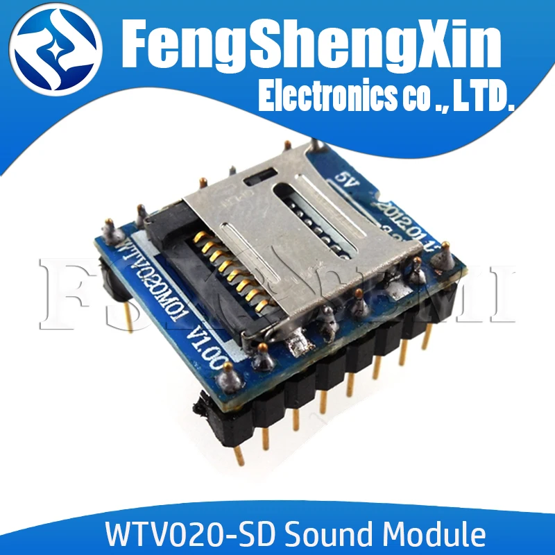 Новый WTV020 WTV020-SD Mini SD Card MP3 Sound Module для PIC WTV020SD-20SS | Электронные компоненты и
