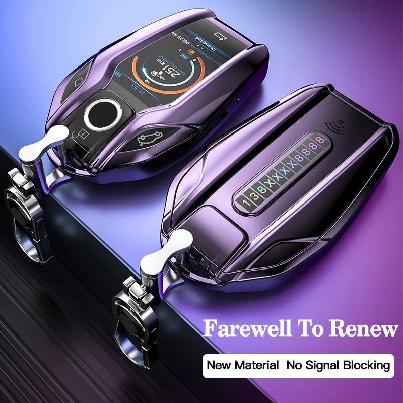 

For BMW Key Cover For BMW 7 Series 730Li 740 New X3 X4 X5 smart 6 Series GT630i G30 G31 I8 LCD 2020 TPU Car Key Case Shell