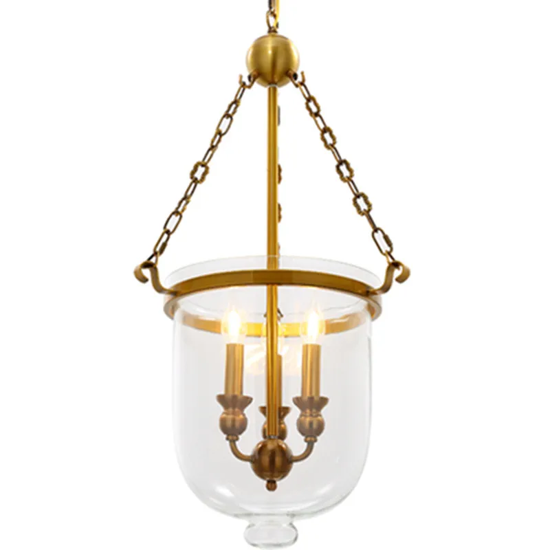 

Classical Loft LED Pendant Lights Iron Chain Gold Lamp Body Bed Light 3 Bulb Restaurant Parlor Bedroom Pendant Lamp Fixtures