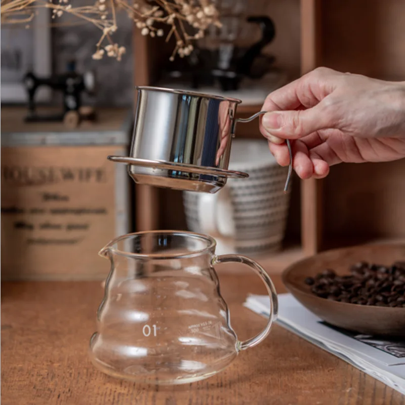 Stainless Steel Coffee Drip Pot Coffee Drip Filter Cup Portable