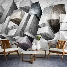 Индивидуальное изготовление, большая настенная живопись геометрический мрамор джаз белый ТВ спальня гостиная обои для столовой росписи