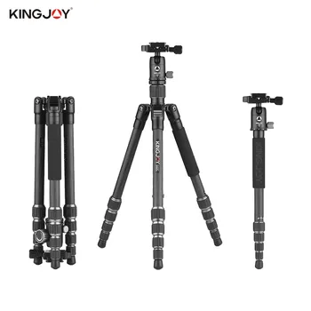 

Kingjoy Portable Travel Carbon Fiber Camera Tripod Monopod 360 Degree Ball Head 5-Section for Canon Sony Nikon DSLR Cameras