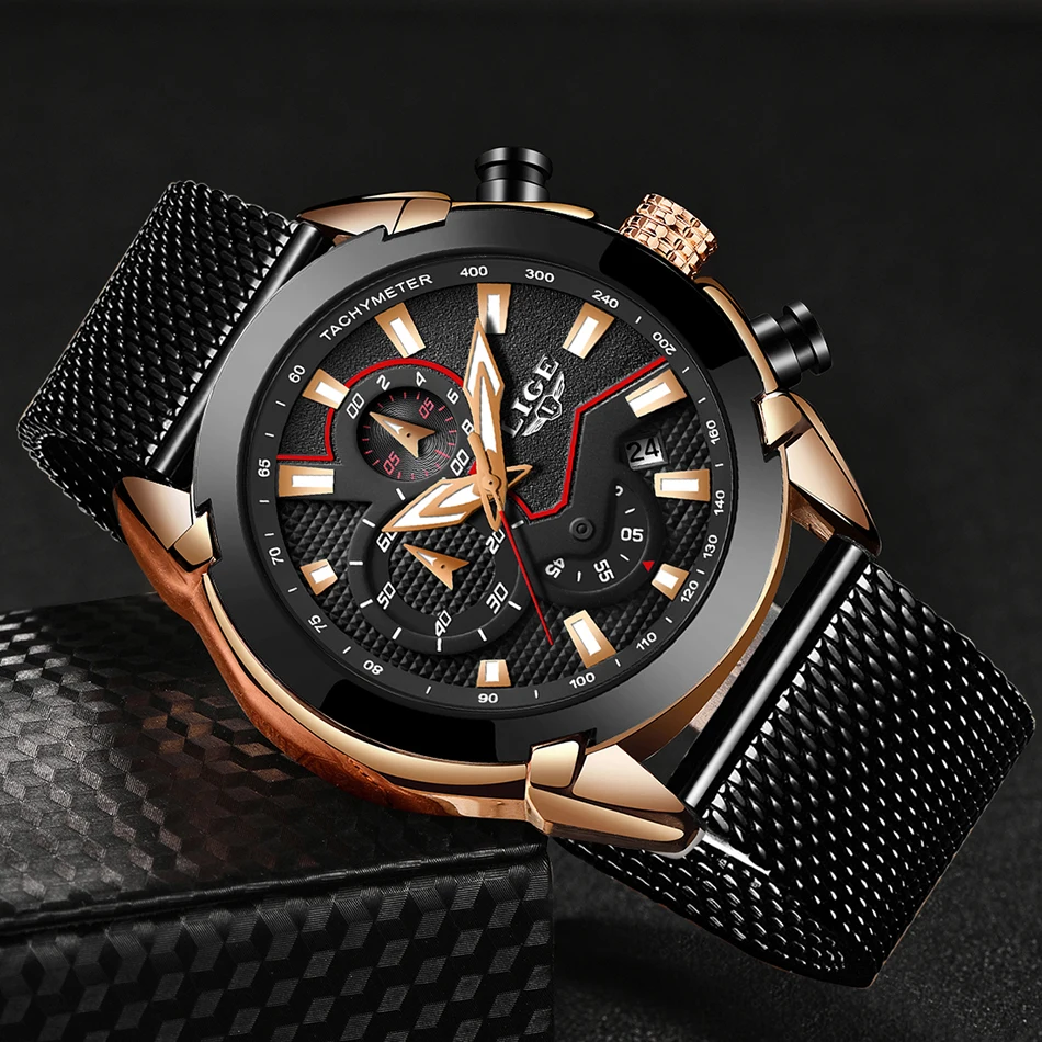 Reloj Hombre LIGE модные повседневные мужские s часы лучший бренд класса люкс водонепроницаемые кварцевые часы с календарем Мужские Классические Спортивные Хронограф