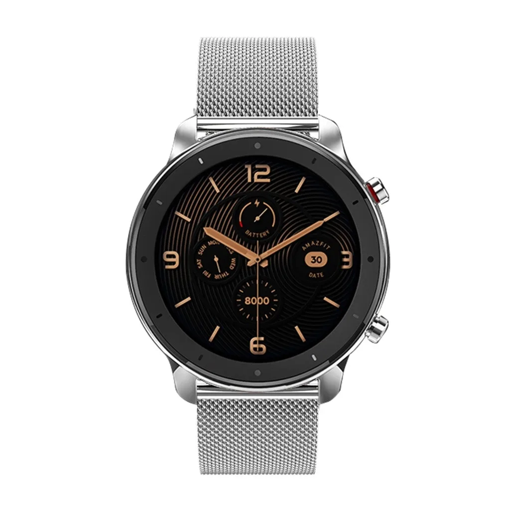 Сменный ремешок для наручных часов Huami AMAZFIT GTR Смарт-часы 47 мм регулируемый ремешок из нержавеющей стали ремешок водонепроницаемый Q70