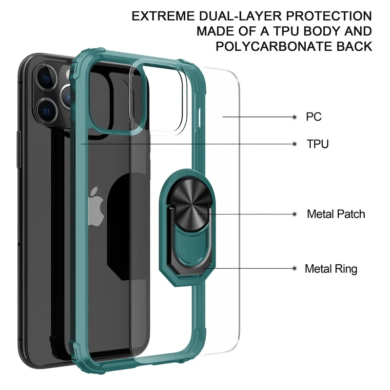 Чехол для телефона для iphone 11 Pro Max чехол с прозрачным кольцом автомобильный Магнитный чехол-держатель для iphone 11 Pro Чехол Coque Fundas