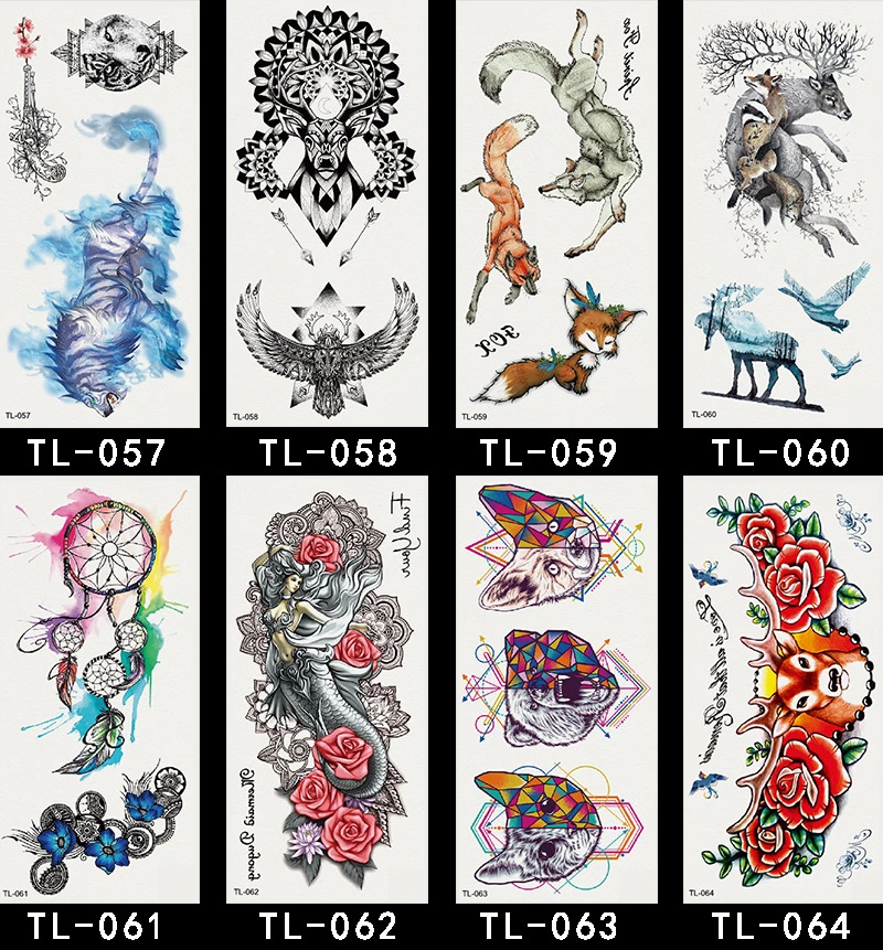 TL057-TL064 DPRADOSUN боди-арт, металлик, Временные татуировки, наклейки для татуировки - Цвет: TL057-TL064