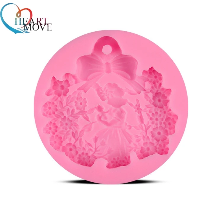 New Arrival 3D Liquid silicone Angle Flower Shaped Baking Mold Fondant Cake Tool Chocolate Candy Cookies Pastry Soap Moulds 9089