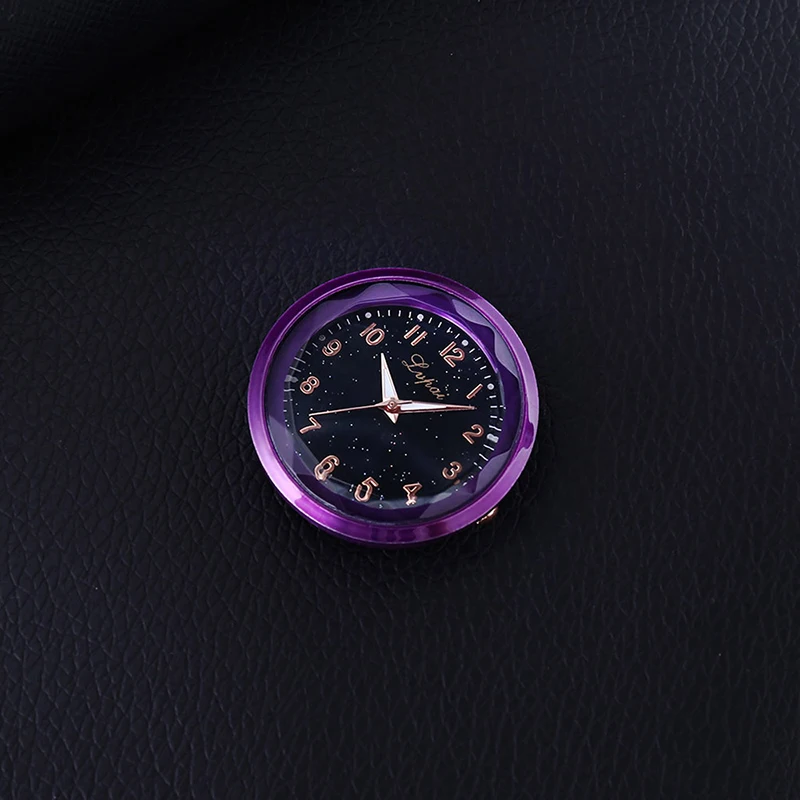 Purple Украшение автомобиля электронный счетчик автомобильные часы алмазные часы авто интерьер орнамент часы-наклейка интерьерные автомобильные аксессуары - Название цвета: Purple