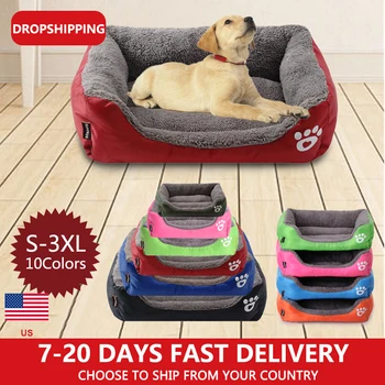 

(S-3XL) Large Pet Cat Dog Bed 8Colors Warm Cozy Dog House Soft Fleece Nest Dog Baskets Mat Autumn Winter Waterproof Kennel #1
