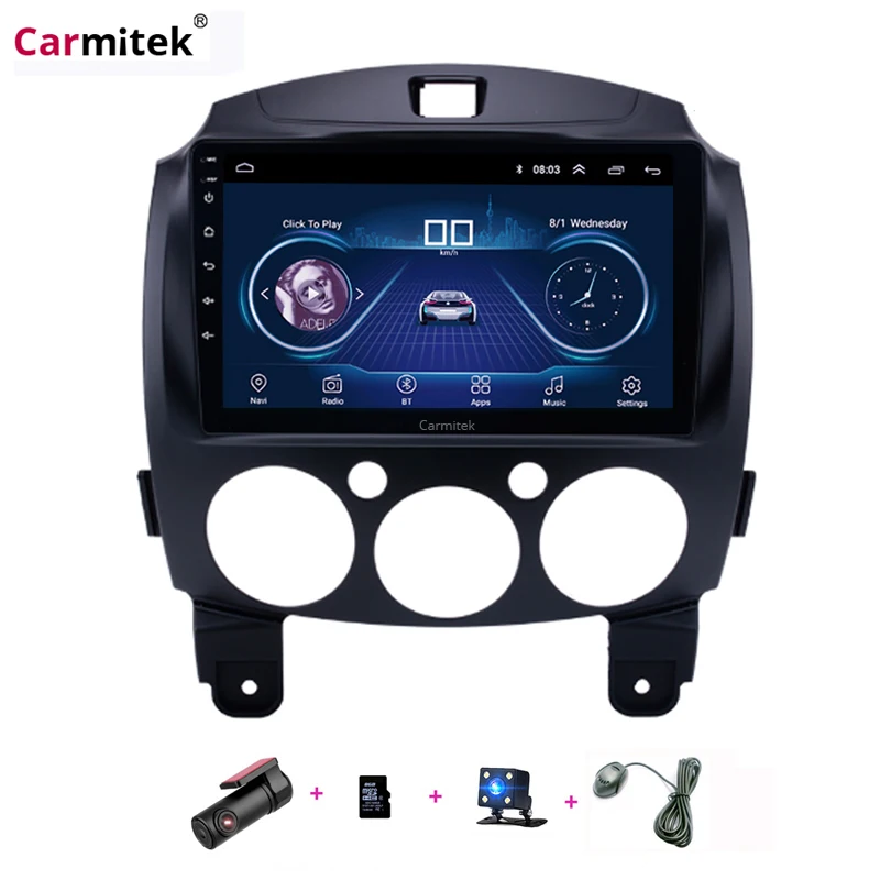 Автомагнитола на Android с GPS-навигацией для MAZDA 2/Jinxiang третьего поколения 2007 2008 2009 2010