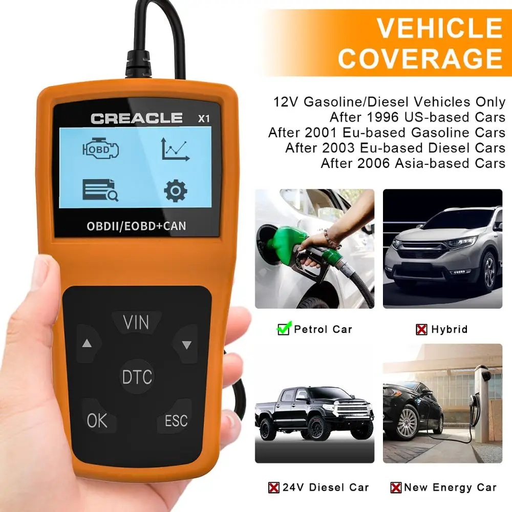 Считыватель кодов ошибок X1 считыватель диагностический инструмент OBDII/OBD