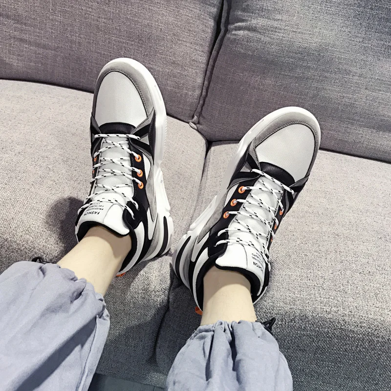 Leader Show Men Walking Shoes Lace-up Korean Version Of The high-top Shoes Trend Sport Shoes Zapatillas Hombre Men Sneaker