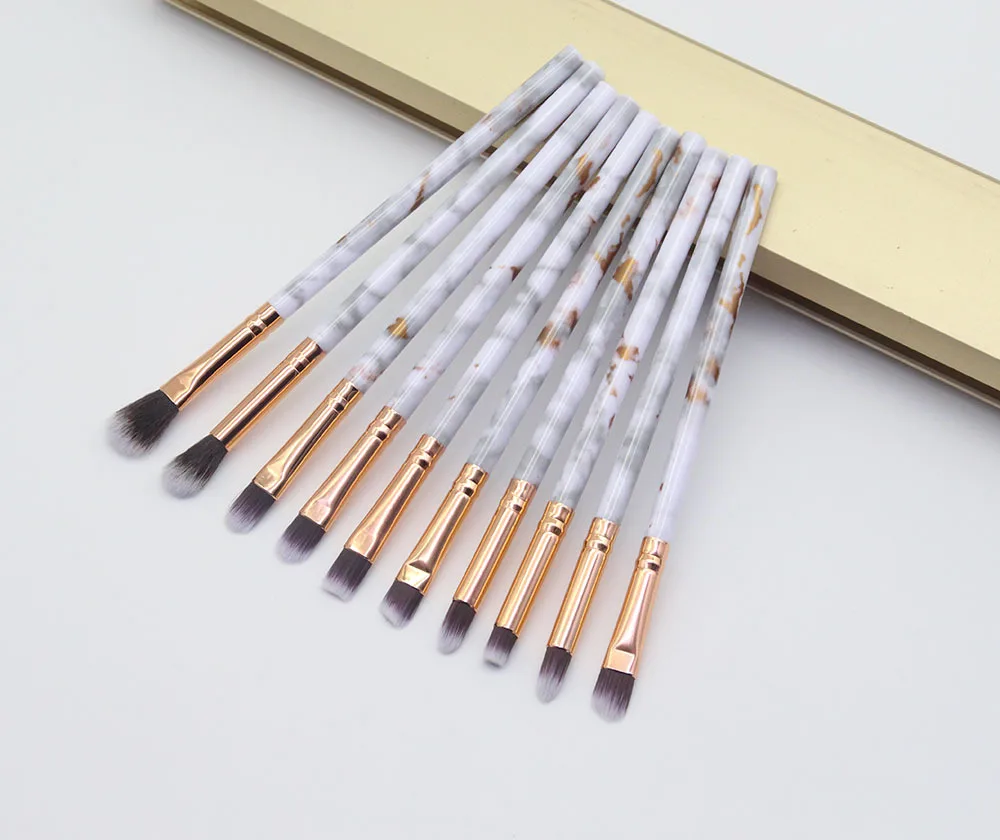 Cross Border for 10 Marbling Eyeshadow Brush Plastic Handle Eye Makeup Brush Eye Beauty Tool Kit