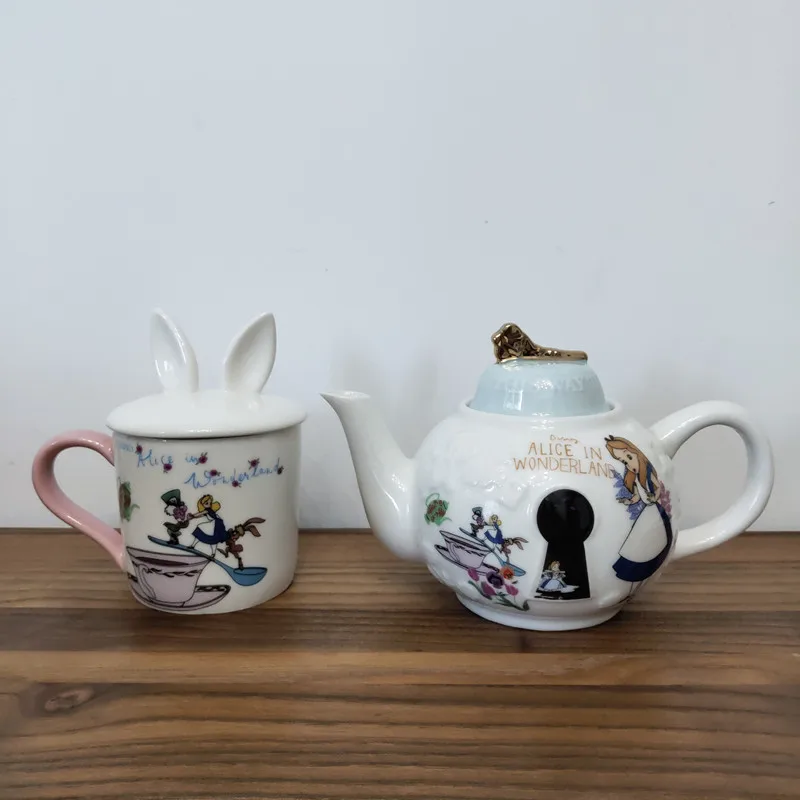 Мультяшный чайный набор Алиса в стране чудес горшок кружка керамический