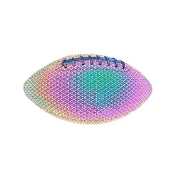 Rugby Ball Holographic Reflective Football Leather Football Camera Flash Light Up Soccer For Night Training Glow In The Dark