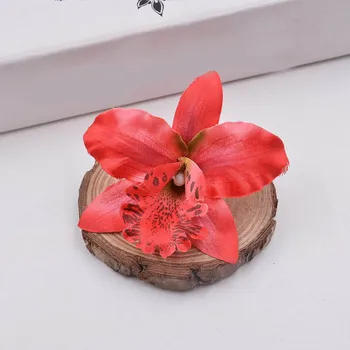 10pcs artificial orchid flowers for wedding home Christmas wreath decoration silk European fake stamen plants DIY scrapbooking