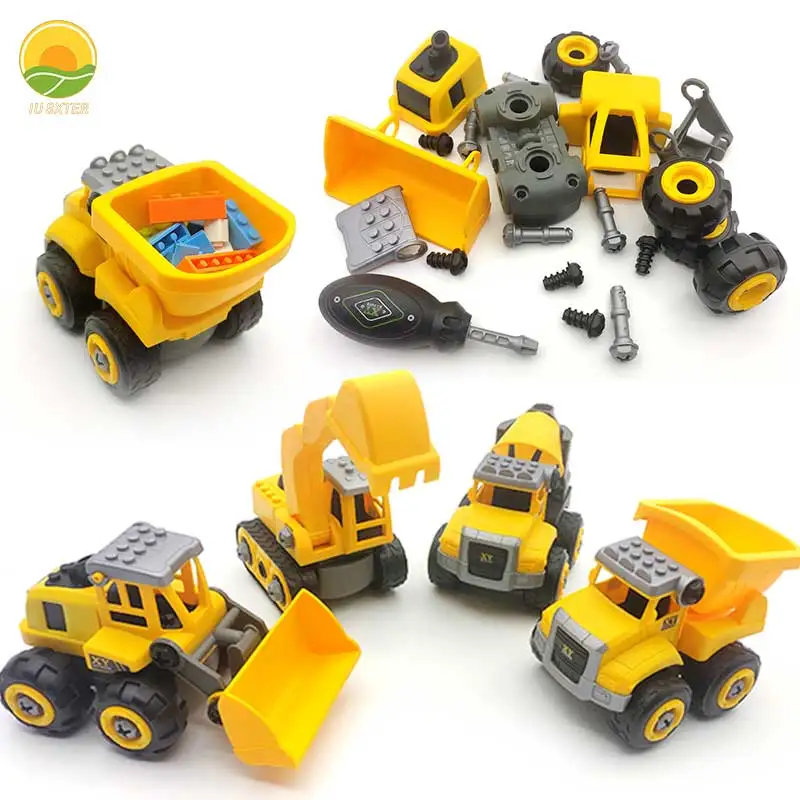 4Pcs Boy Car Constructor Building Block Compatible Designer Screwdriver Tool Set Educational Game Montessori Toy for Children