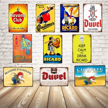 

[ Kelly66 ] Beer Keep Calm And Drink Ricard Chouffe Duuel Tin Metal Sign Home Decor Bar Wall Art Painting 20*30 CM Size JT-55