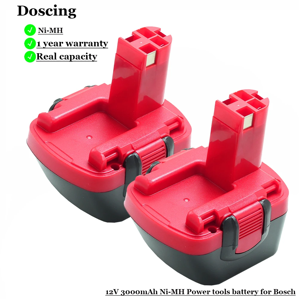 Doscing для Bosch 12 в 3000 мАч PSR 1200 сменный аккумулятор GSR AHS GSB GSR 12 VE-2 BAT043 BAT045 BAT046 BAT049 BAT120 BAT139 - Цвет: 2PCS