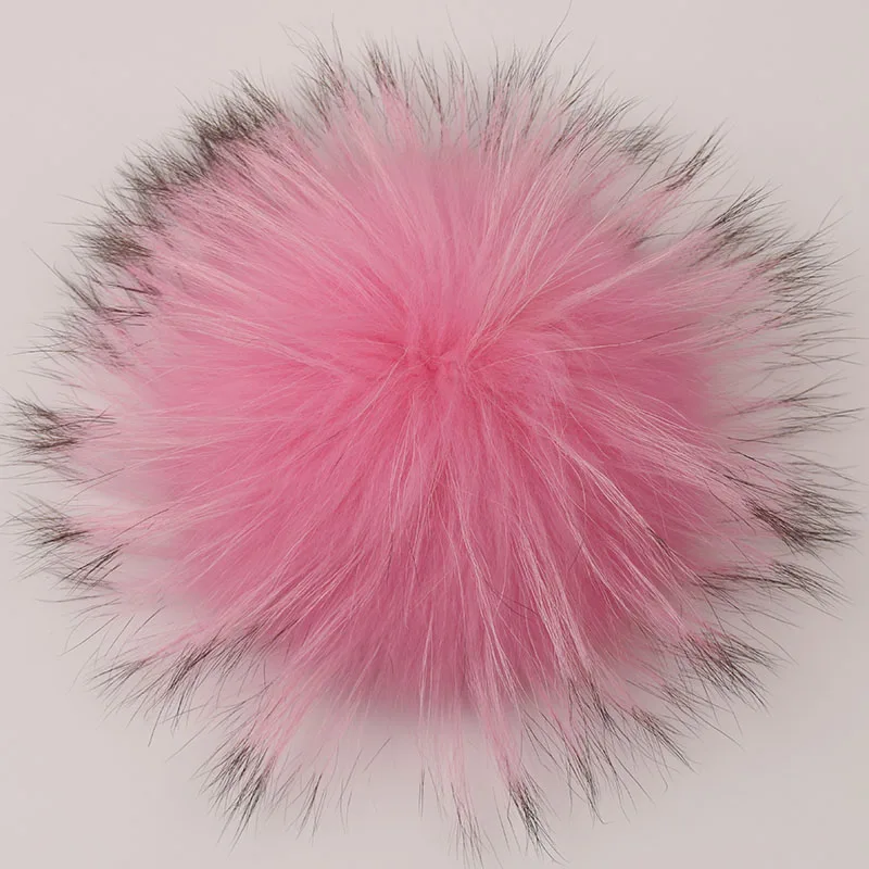 pink 15cm 5 шт. 15 см помпоны из натурального меха енота 13 см помпоны из меха лисы помпоны из натурального меха шляпа и Сумка Обувь шарфы аксессуары - Цвет: pink 15cm