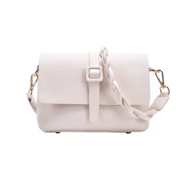 

Fashion Women Shoulder Bag Square New Female Messenger Bag Small Youth Lady Wild Bag Light White Black PU Leather