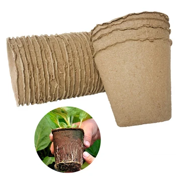 

Plant Nursery Seedling Starter Cup Kit Home Cultivation Biodegradable Paper Pot Growing Box Round Pot Container
