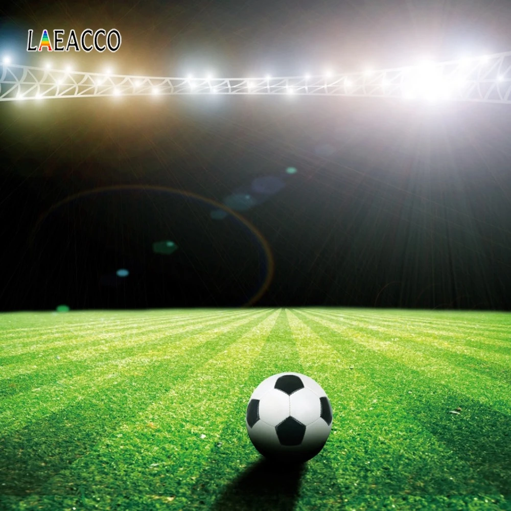 Laeacco футбольный стадион поле матч сцены огни фотографии фоны индивидуальные фотографические фоны для фотостудии
